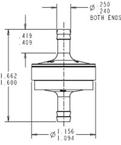 Visu-Filter Universal 3/16" In-Line Fuel Filter